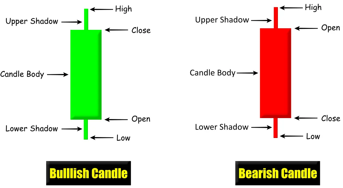 Bullish and bearish candle